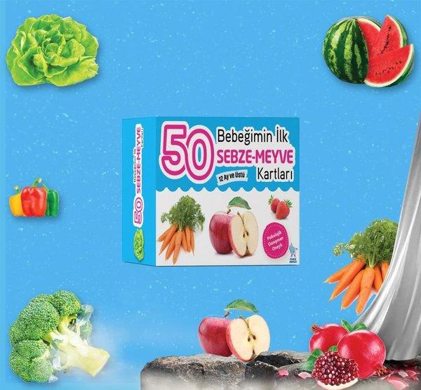 Bebeğimin İlk 50 Sebze-Meyve Kartları | Minik Damla (İnce Kapak) - Resim 1