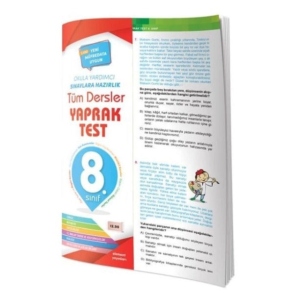 8. Sınıf Tüm Dersler Yaprak Test | 4 Element Yayınları (İnce Kapak)