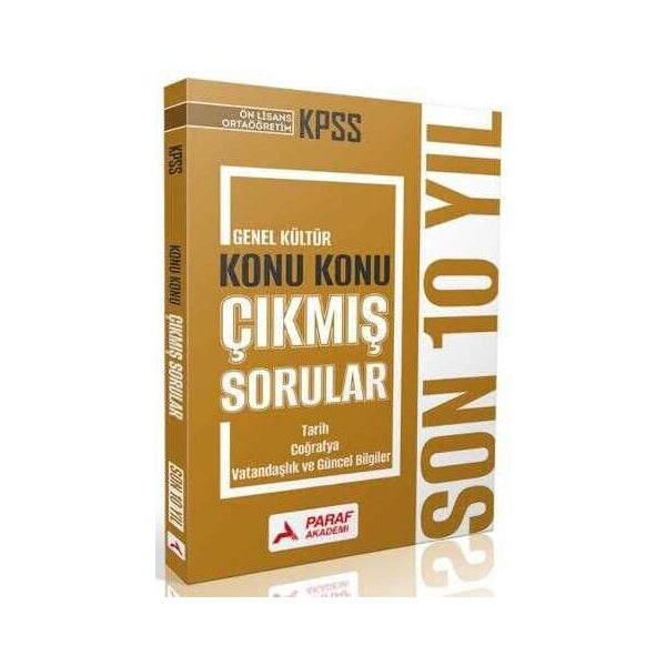 KPSS Ön Lisans Ortaöğretim Genel Kültür Konu Konu Çıkmış Sorular Son 10 Yıl