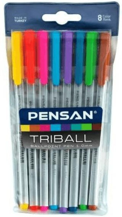 Pensan Triball Tükenmez Kalem Renkli 8 Li Vakumlu | Pensan