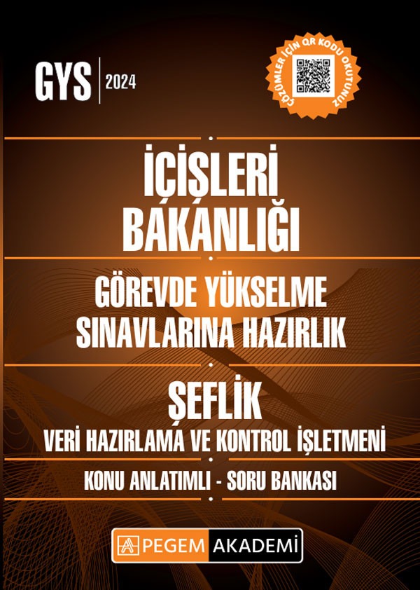 2025 GYS İçişleri Bakanlığı Şeflik Veri Hazırlama Ve Kontrol İşletmeni Görevde Yükselme Sınavlarına Hazırlık Konu Anlatımlı Soru Bankası | Pegem Akademi Yayıncılık (Ciltsiz)