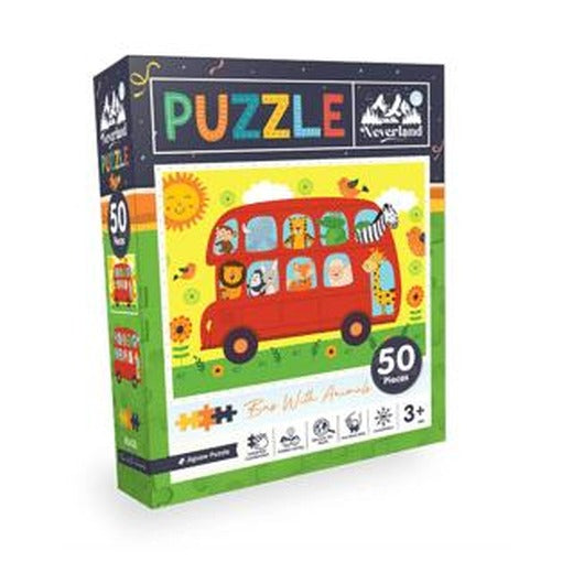 Neverland Hayvanlara Otobüs Puzzle 50 Parça NL408 | Neverland