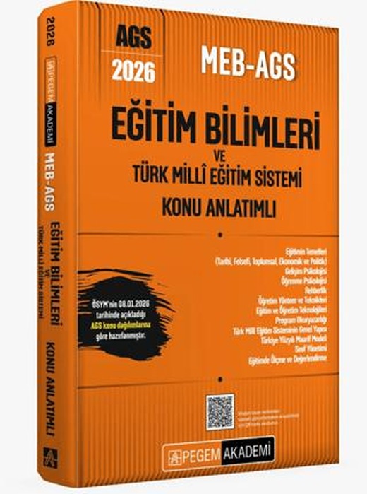 2026 MEB AGS Eğitim Bilimleri ve Türk Milli Eğitim Sistemi Konu Anlatımlı | Pegem Akademi Yayıncılık (Ciltsiz)