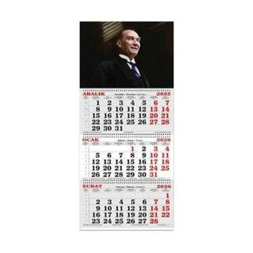 Keskin Color 2026 - 3 Aylik Spiralli Jumbo Denizci Takvim - Atatürk 2 | Keskin Color