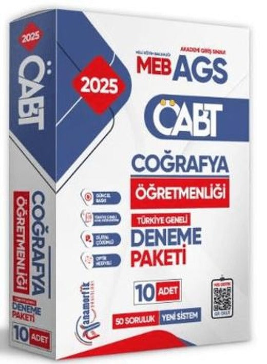 2025 MEB-AGS ÖABT Yeni Sistem Coğrafya Öğretmenliği 10lu Paket Deneme Çözümlü Türkiye Geneli