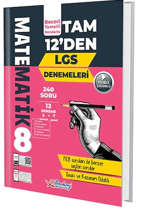 Berkay 8.Sınıf Matematik Tam 12'den LGS Denemeleri 2020 kitap kapağı