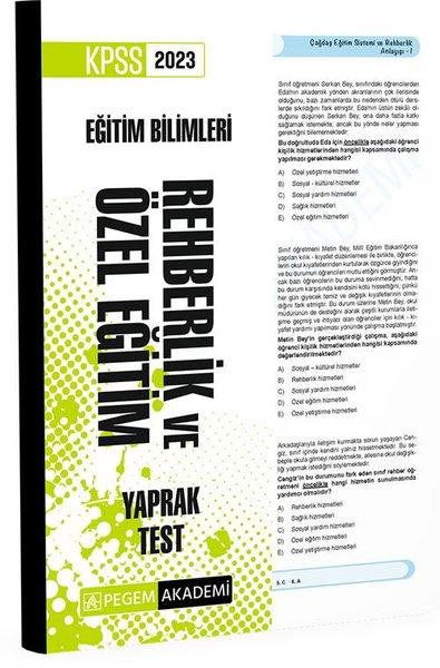 2023 KPSS Eğitim Bilimleri Rehberlik ve Özel Eğitim Yaprak Test | Pegem Akademi Yayıncılık (İnce Kapak) - Resim 1
