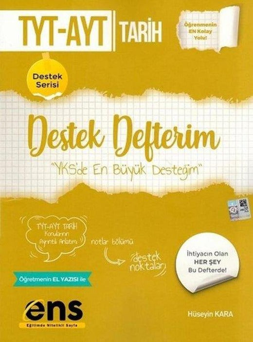 TYT AYT Tarih Destek Defterim | Ens Yayıncılık (İnce Kapak)