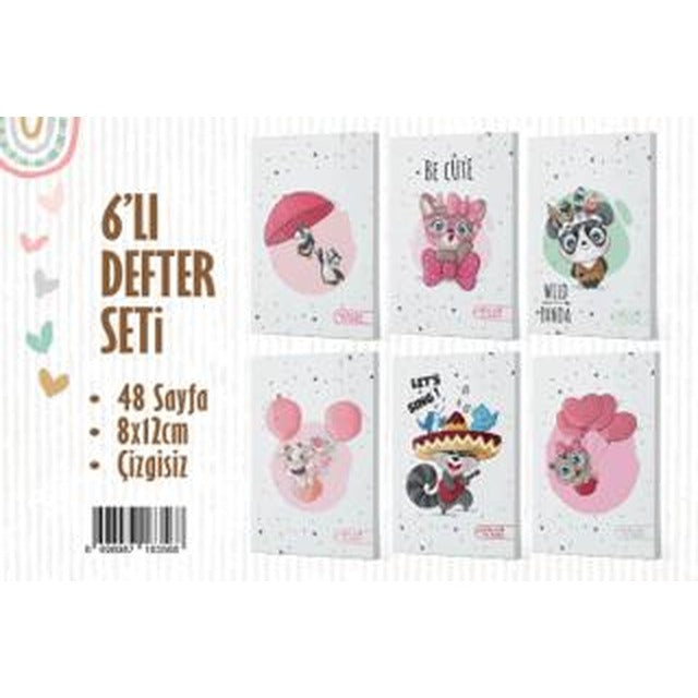 NTT 6Lı Defter Seti - Animals | Note The Time