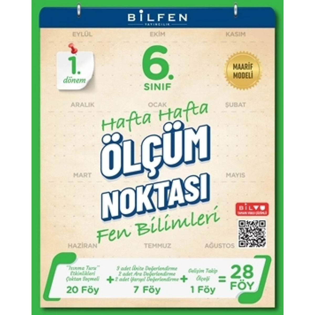 Bilfen 6. Sınıf Fen Bilimleri Hafta Hafta Ölçüm Noktası 1.Dönem Maarif Model Yeni kitap kapağı
