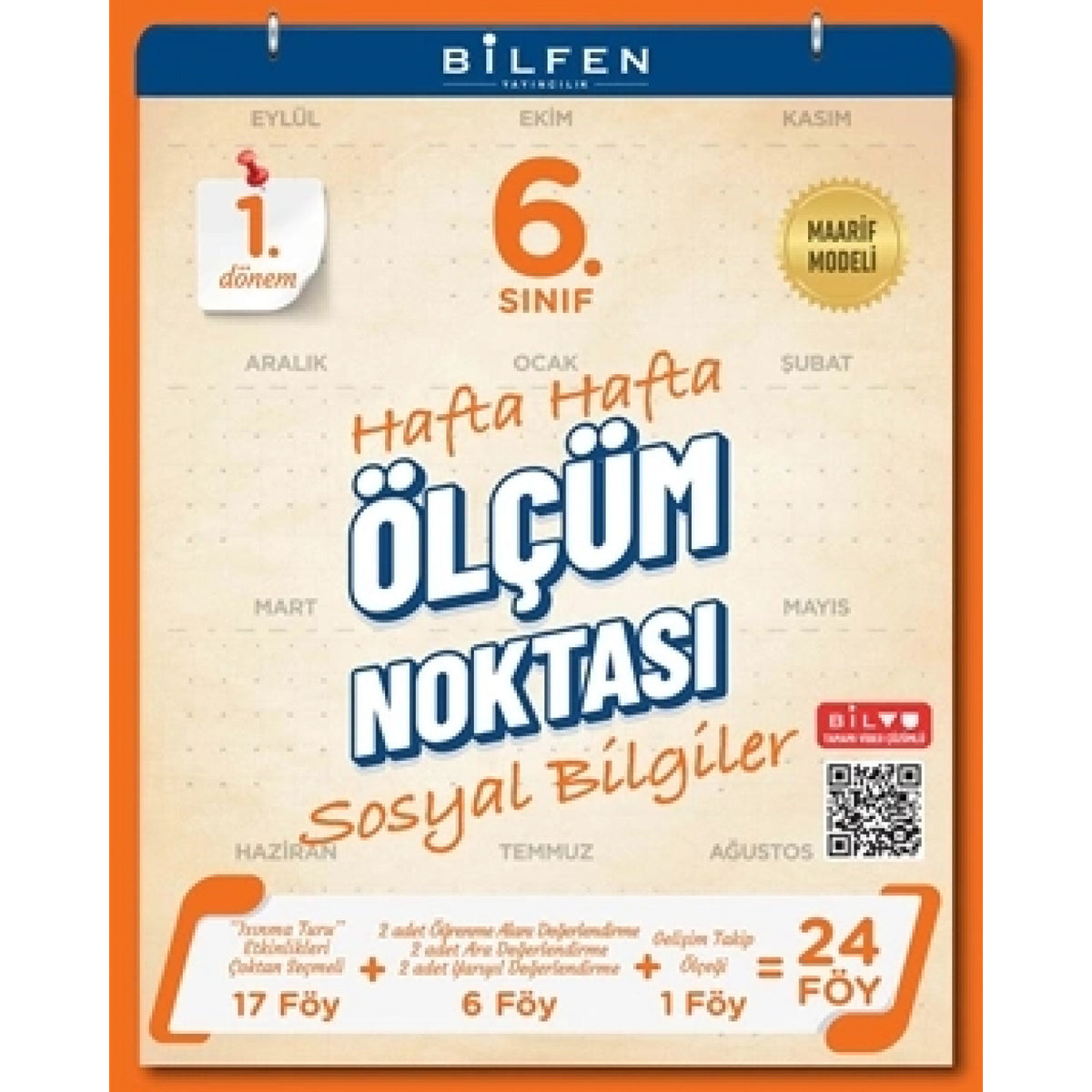 Bilfen 6. Sınıf Sosyal Bilgiler Hafta Hafta Ölçüm Noktası 1.Dönem Maarif Model Yeni kitap kapağı