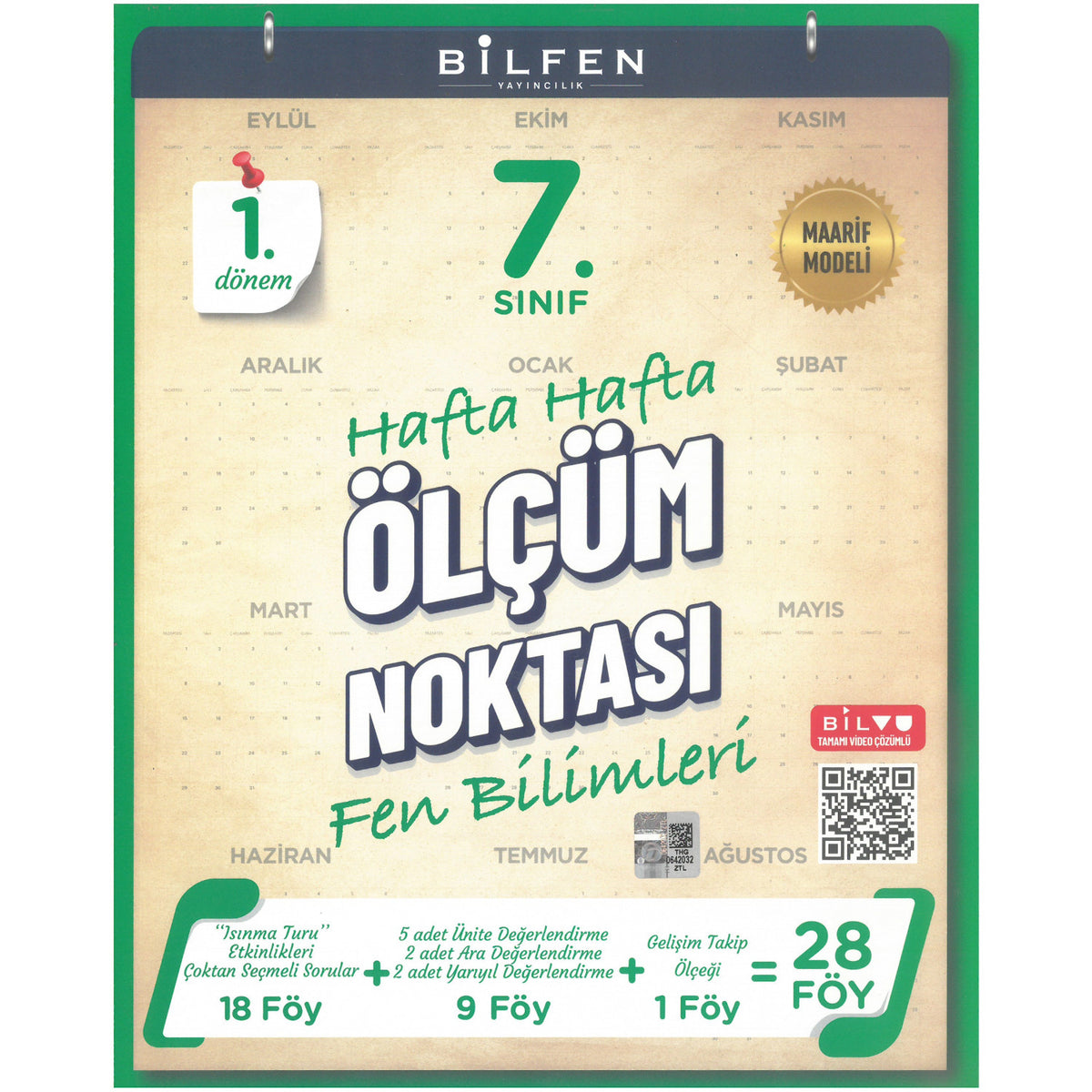 Bilfen 7. Sınıf Fen Bilimleri Hafta Hafta Ölçüm Noktası 1.Dönem Maarif Model Yeni kitap kapağı