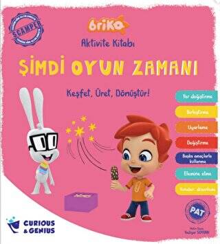 Curious&Genius Şimdi Oyun Zamanı - Briko Aktivite Kitabı - Keşfet, Üret, Dönüştür! - Yadigar Soydan kitap kapağı
