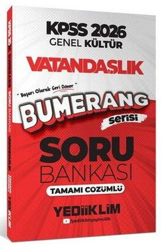 2026 KPSS Genel Kültür Bumerang Vatandaşlık Tamamı Çözümlü Soru Bankası | Yediiklim Yayınları (İnce Kapak)