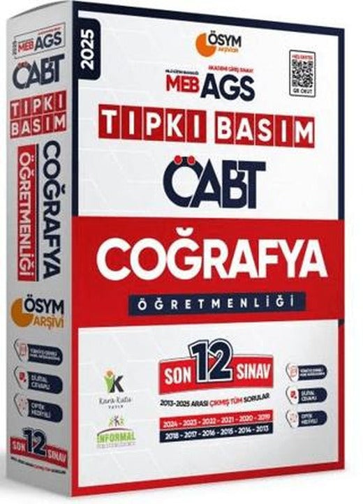 2025 MEB-AGS ÖABT Coğrafya Öğretmenliği ÖSYM Tıpkı Basım 12lİ Deneme Paketi Dijital Çözümlü | Karakutu Yayın (Ciltsiz)