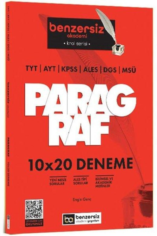 TYT AYT KPSS ALES DGS MSÜ Kral Serisi Benzersiz Paragraf 10x20 Deneme | Benzersiz Akademi Yayınları (İnce Kapak)