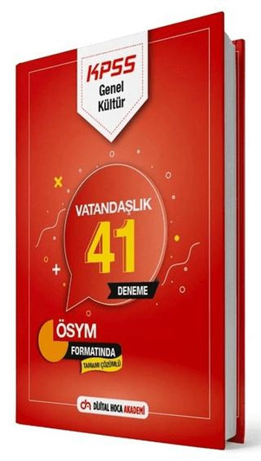 KPSS Genel Kültür Tamamı Çözümlü Vatandaşlık 41 Deneme Sınavı | Dijital Hoca (Ciltsiz)