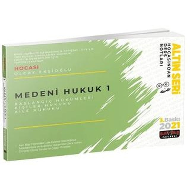 Medeni Hukuk 1 Başlangıç Hükümleri Hocasından Ders Notları - 2021 | Savaş Yayınevi (Ciltsiz)