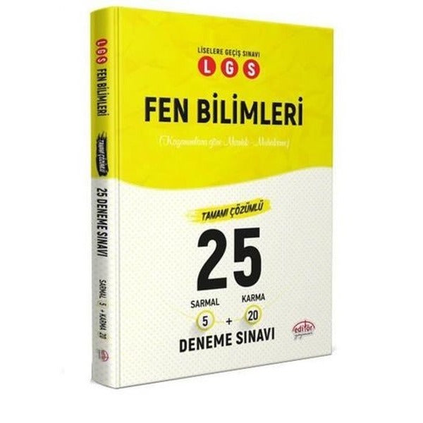 Editör 8. Sınıf LGS Fen Bilimleri 5 Sarmal + 20 Karma 25 Deneme Sınavı