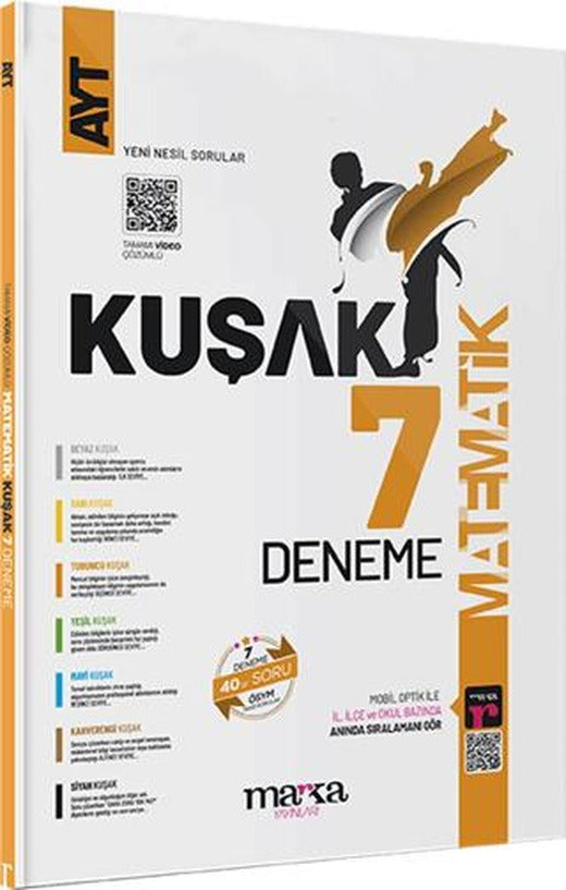 2024 AYT Matematik Kolaydan Zora 7 Kuşak Deneme Tamamı Video Çözümlü | Marka Yayınları (Ciltsiz)