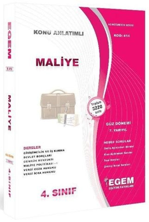 4. Sınıf 7. Yarıyıl Maliye Konu Anlatımlı Soru Bankası (Kod 414)