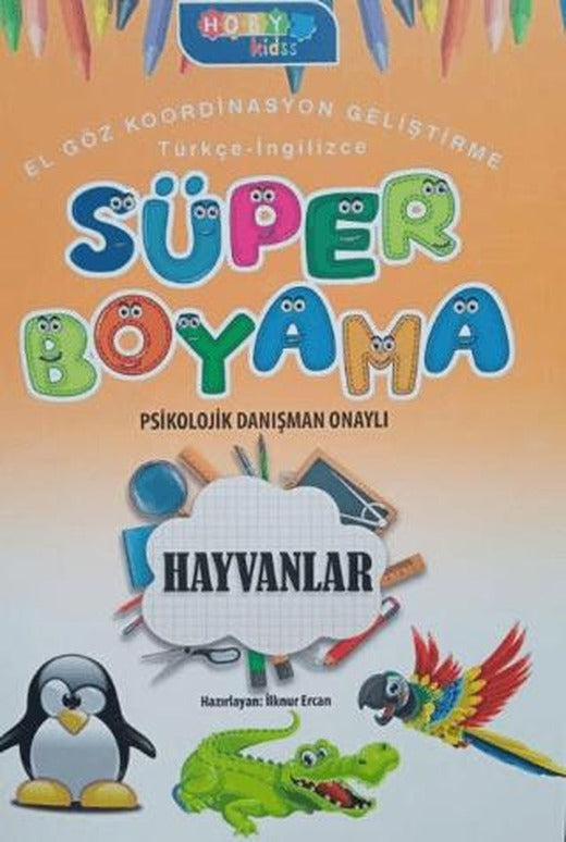 Hoby Kidss Süper Boyama - Hayvanlar | Hobby Kids (Ciltsiz)