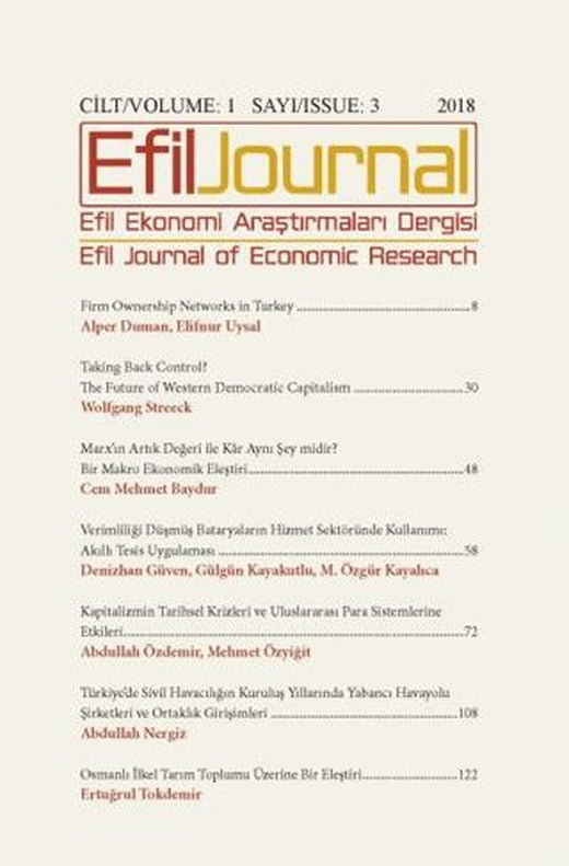 Efil Ekonomi Araştırmaları Dergisi Cilt: 1 Sayı: 3 | Efil Journal Dergisi (Ciltsiz)
