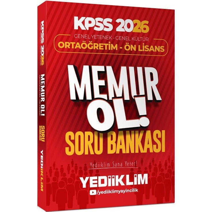 2026 KPSS Genel Yetenek Genel Kültür Ortaöğretim - Ön Lisans Memur Ol Soru Bankası | Yediiklim Yayınları (İnce Kapak)