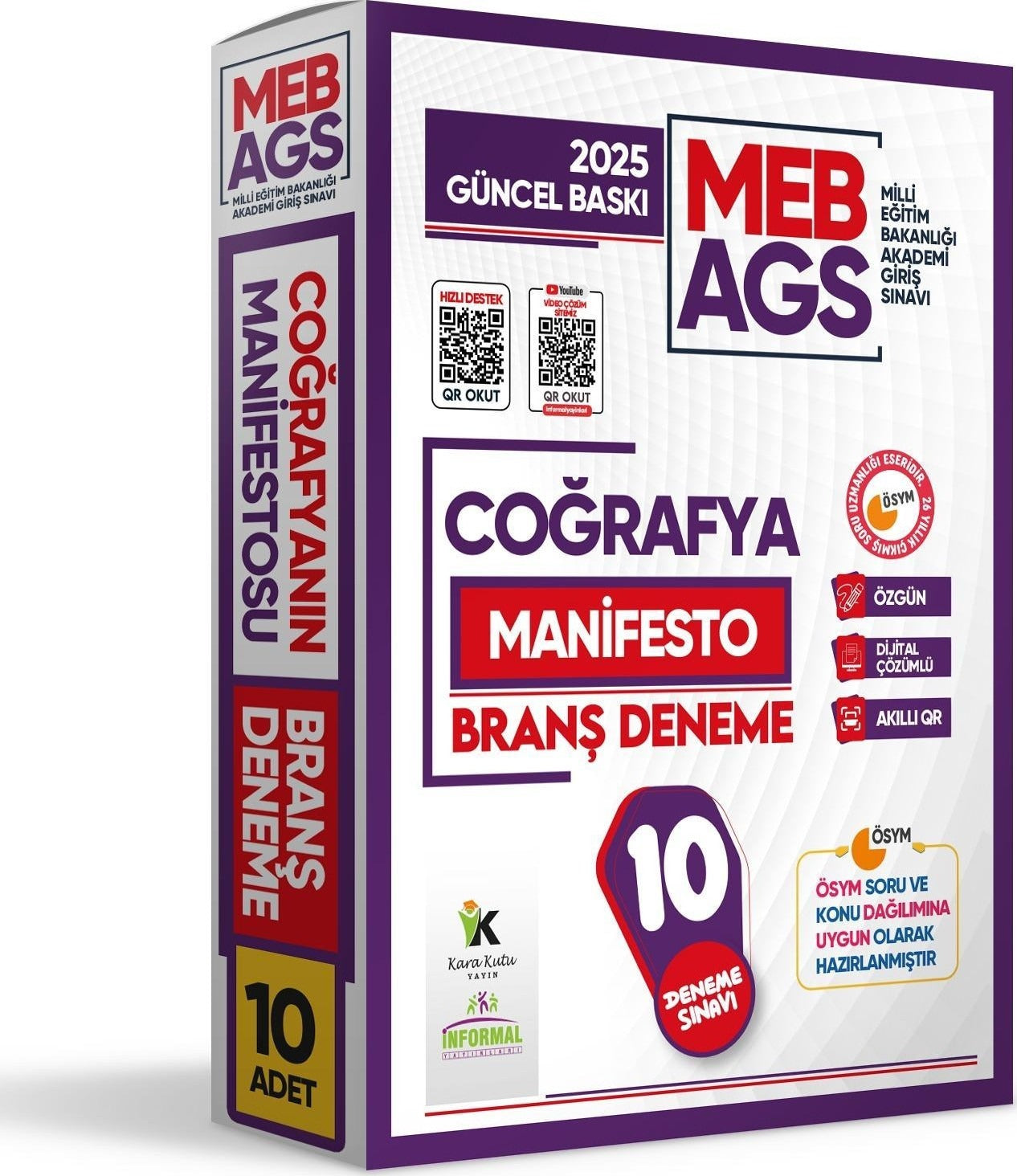 2025 MEB AGS Coğrafya Manifesto Branş Deneme Paketi 10lu Özgün Dijital Çözümlü