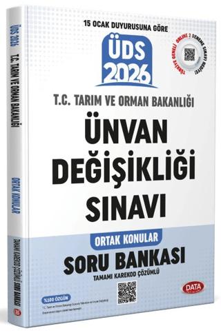 T.C. Tarım ve Orman Bakanlığı Ünvan Değişikliği Sınavı Ortak Konular Soru Bankası - Karekod Çözümlü | Data Yayınları (Ciltsiz) - Resim 1
