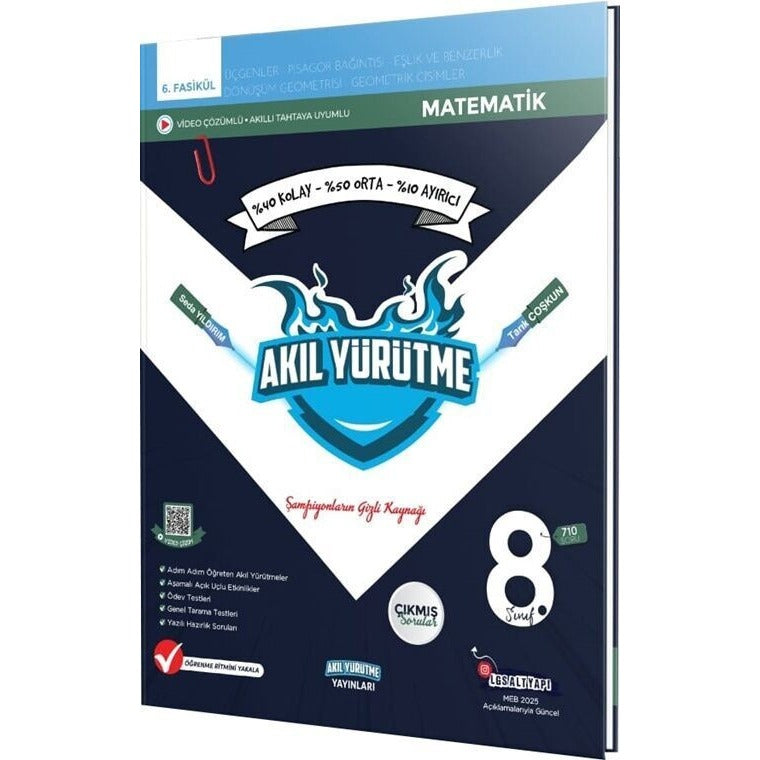 8. Sınıf Üçgenler Pisagor Bağlantısı Eşitsizlik ve Benzerlik Geometrik Cisimler 6. Fasikül | Akıl Yürütme Yayınları (Ciltsiz)