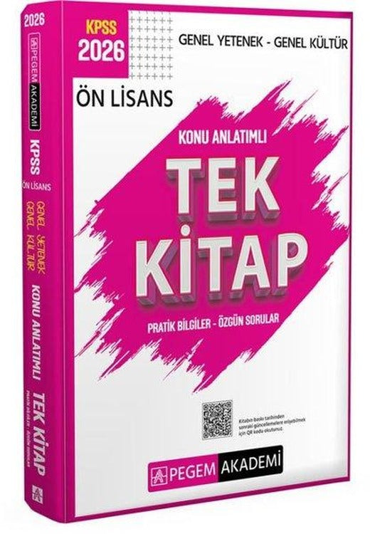 2026 KPSS Genel Yetenek - Genel Kültür Ön Lisans Konu Anlatımlı Tek Kitap | Pegem Akademi Yayıncılık (İnce Kapak)