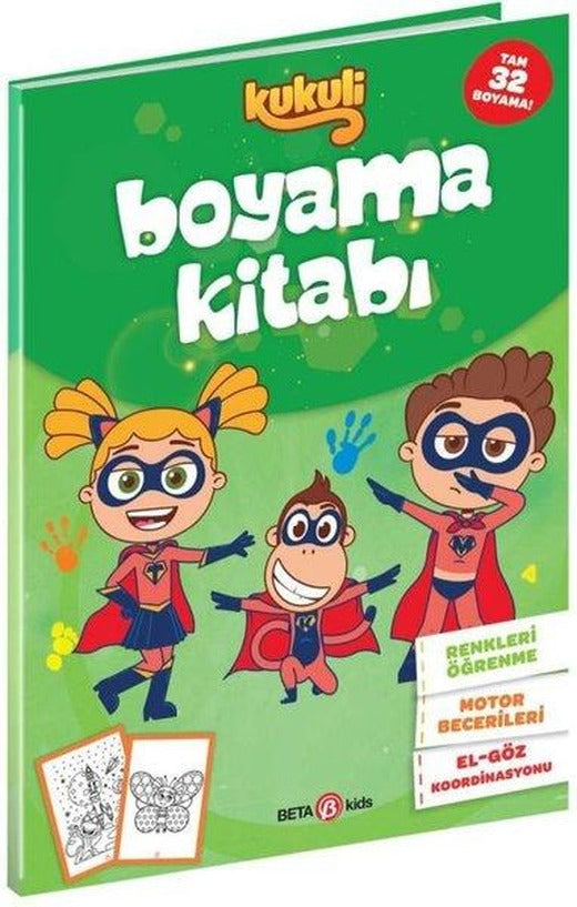 Kukuli - Boyama Kitabı - Yeşil Kapak | Beta Kids (İnce Kapak)