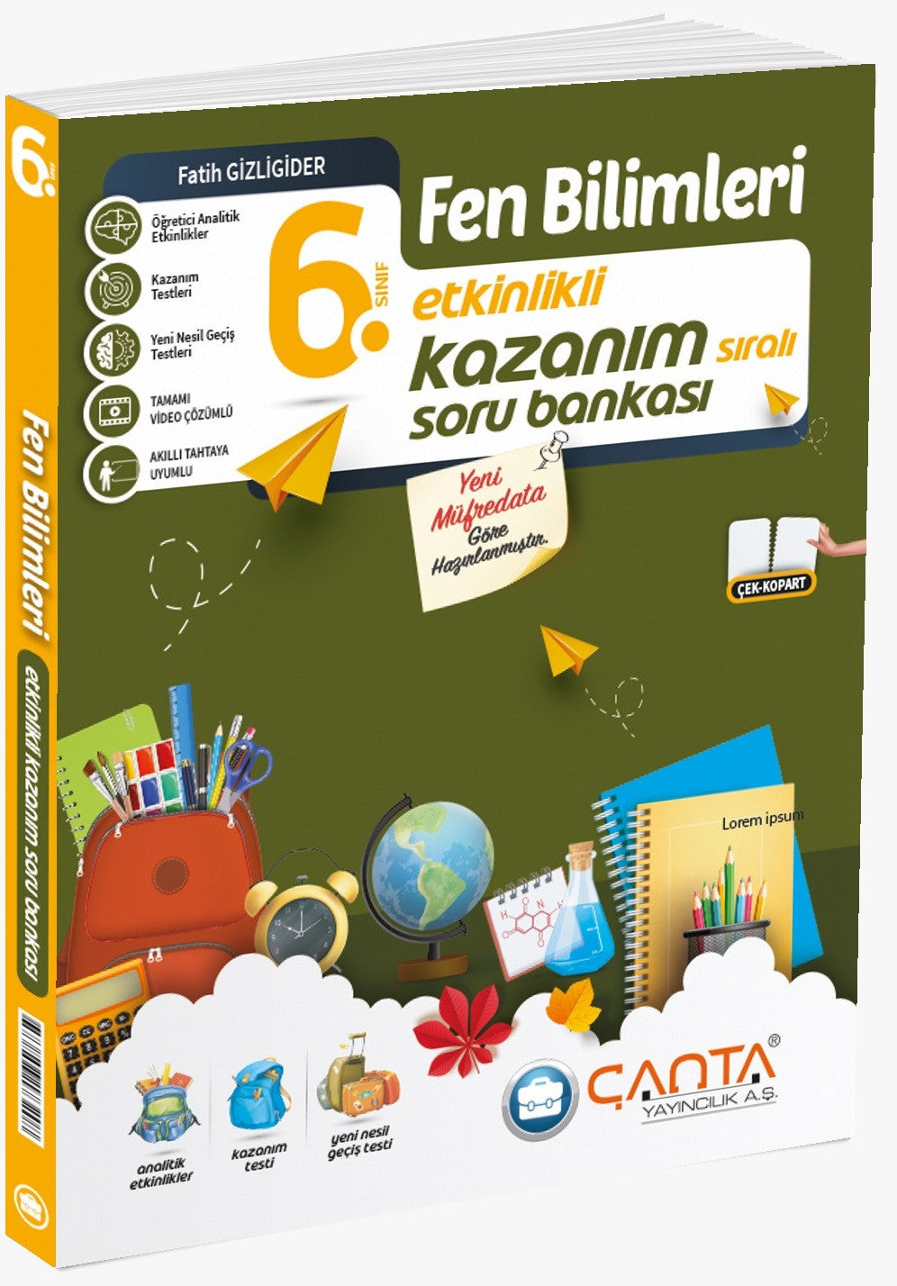 Çanta 2026 6. Sınıf Fen Bilimleri Etkinlikli Kazanım Soru Bankası - Fatih Gizligider kitap kapağı
