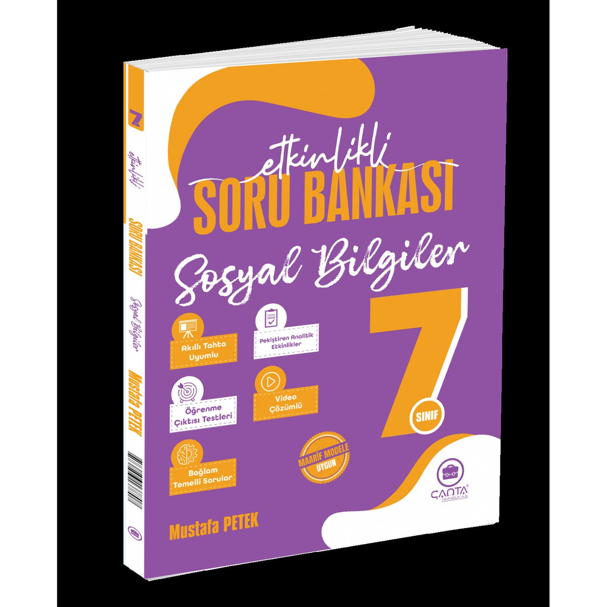Çanta 7.Sınıf Sosyal Bilimler Etkinlikli Kazanım Soru Bankası Maarif Model kitap kapağı