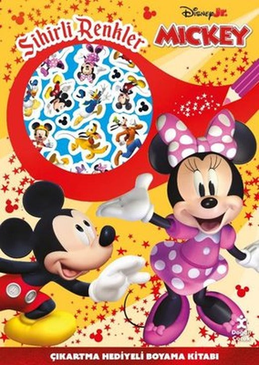 Disney Jr. Mickey - Sihirli Renkler Çıkartma Hediyeli Boyama Kitabı | Doğan Çocuk (İnce Kapak)