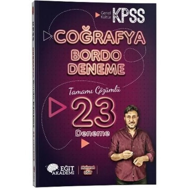 2023 KPSS Coğrafya Tamamı Çözümlü 23 Bordo Deneme | Mehmet Eğit (İnce Kapak)