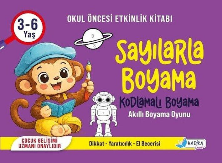 Sayılarla Boyama - Kodlamalı Boyama - Akıllı Boyama Oyunu 3 - 6 Yaş | Harika Çocuk (İnce Kapak)