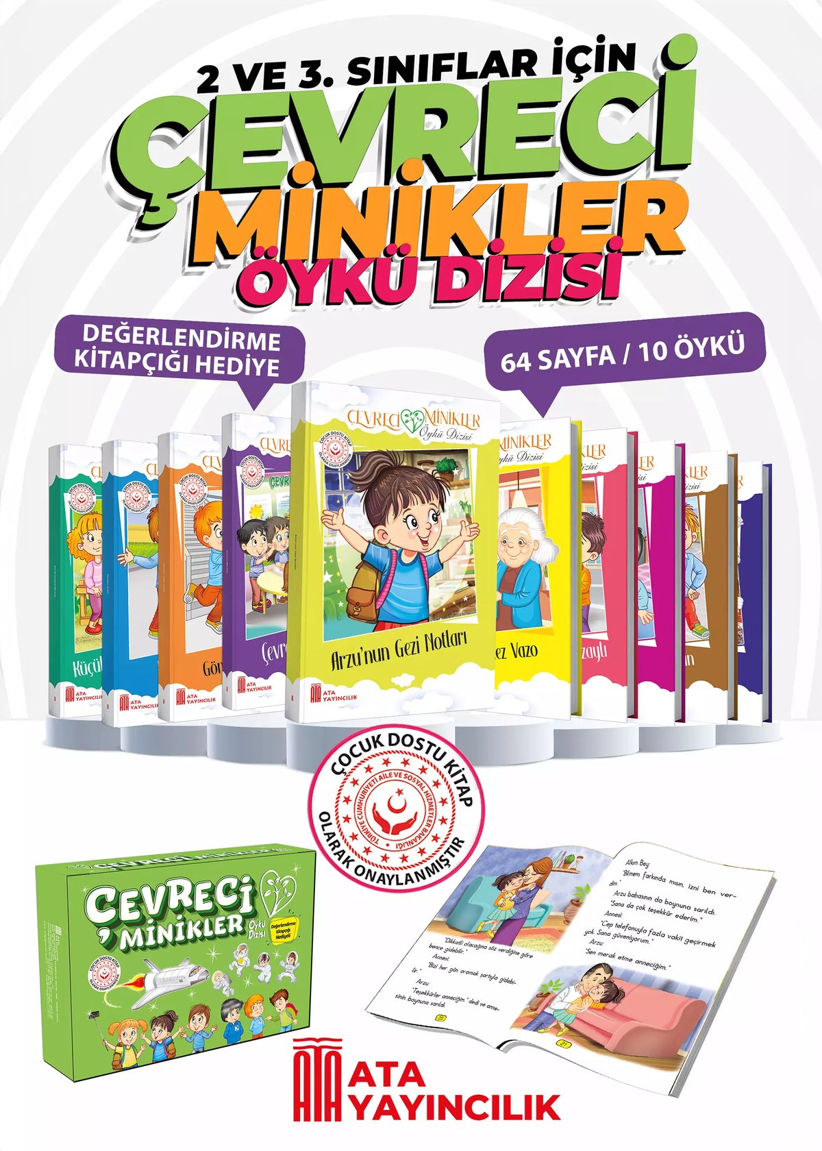 Çevreci Minikler Öyküsü Ata Yayıncılık kitap kapağı