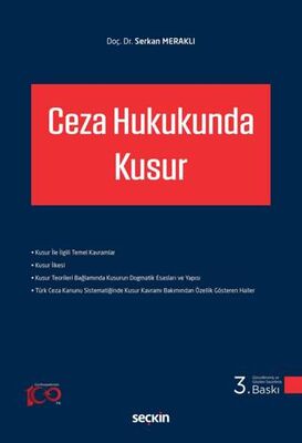 Ceza Hukukunda Kusur - Serkan MERAKLI kitap kapağı