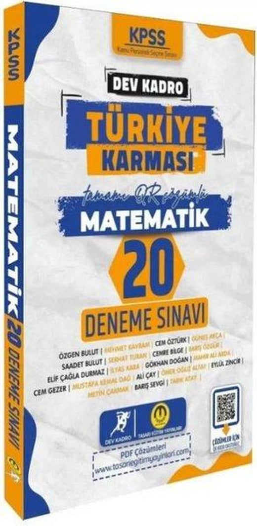 KPSS Matematik Dev Kadro Türkiye Karması 20 Deneme Çözümlü | Tasarı Akademi (İnce Kapak)