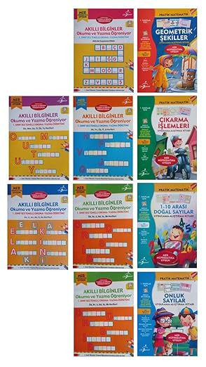 Çocuk Gezegeni Akıllı Bilginler 1.Sınıf Ses Temelli Okuma Yazma Öğretimi-Pratik Matematik 10 Kitap kitap kapağı