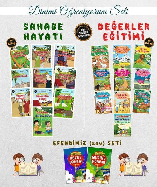 Çocuklar İçin Dinimi Öğreniyorum Seti - 22 Kitap Takım - Kolektif kitap kapağı