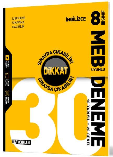 8. Sınıf 30 Lu Deneme İngilizce | Hız Yayınları (İnce Kapak) - Resim 1