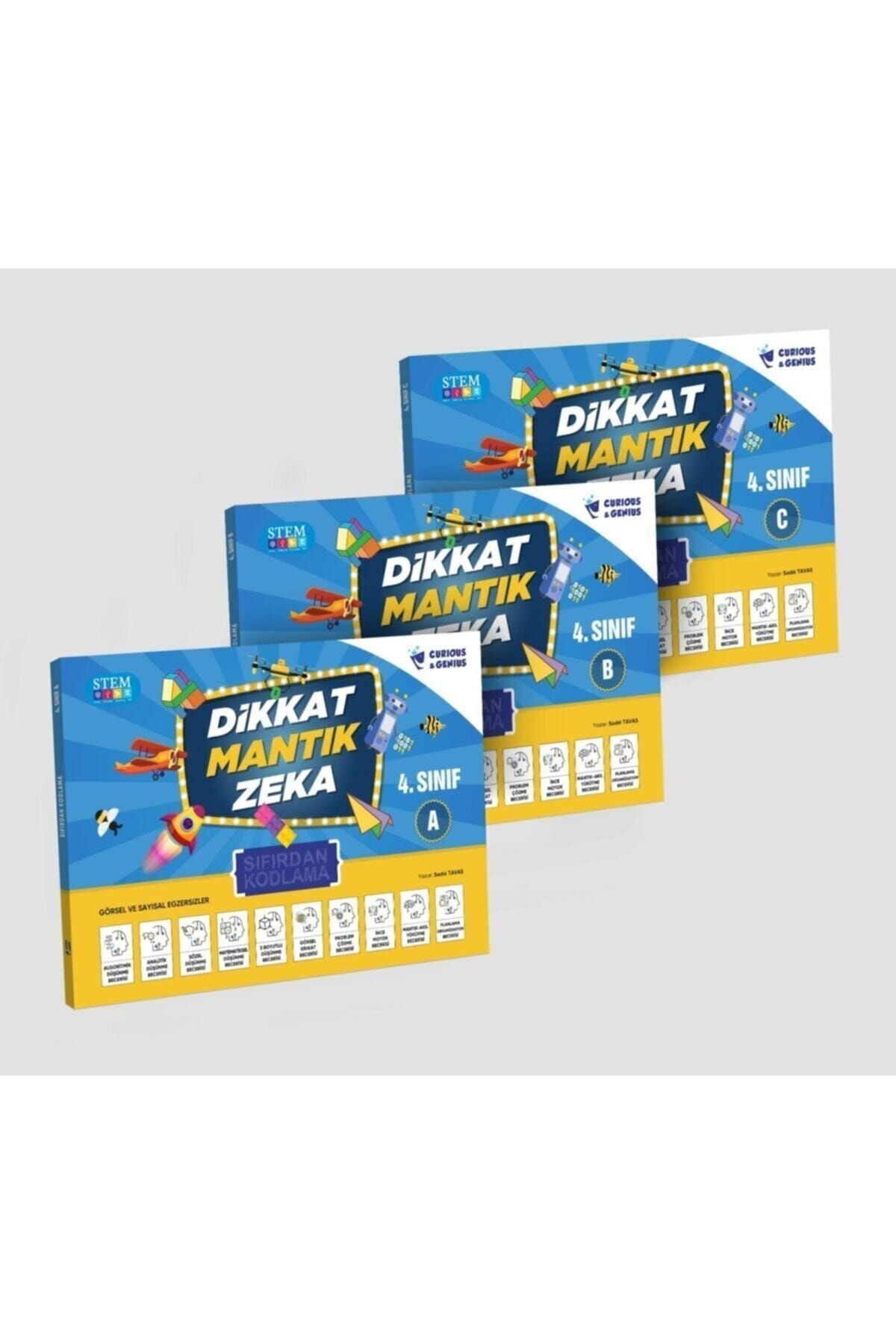Curious&Genius Ilkokul 4. Sınıf Sıfırdan Kodlama 3'Lü Etkinlik Seti (Dikkat -Mantık- Zeka) - Kolektif kitap kapağı