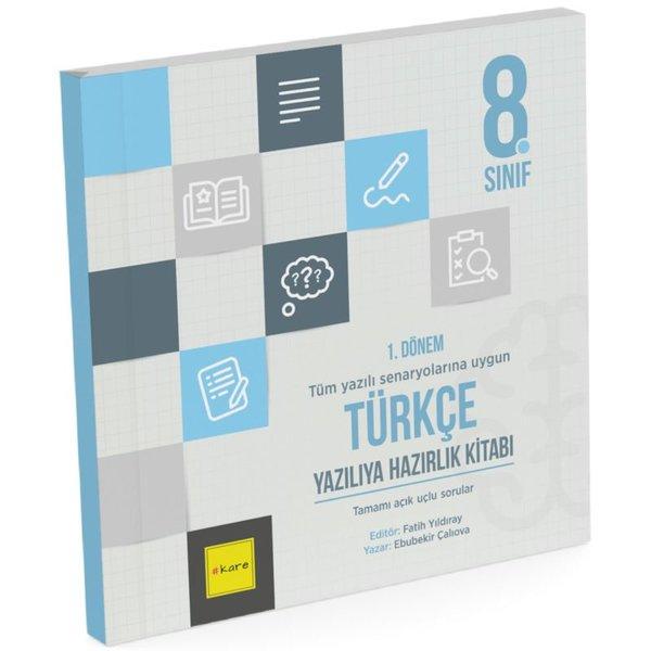 8. Sınıf LGS 1. Dönem Türkçe Yazılıya Hazırlık Kitabı | Kare Yayınları-Eğitim (İnce Kapak) - Resim 1