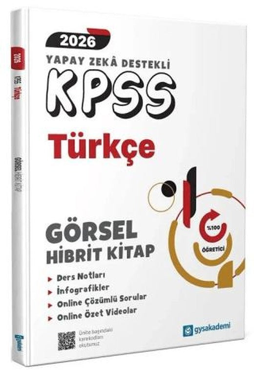 2026 KPSS Yapay Zeka Destekli Türkçe Görsel Hibrit Kitap | gysakademi (Ciltsiz)