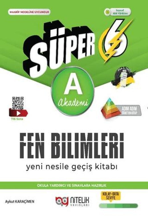 6. Sınıf Süper Fen Bilimleri Soru Kitabı Yeni Nesil (A) | Nitelik Yayınları (Ciltsiz)
