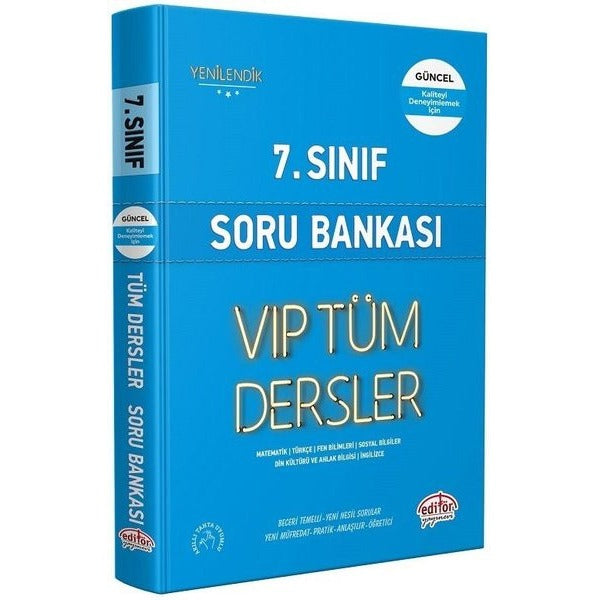 7.Sınıf VIP Tüm Dersler Soru Bankası - Mavi Kitap | Editör (İnce Kapak)