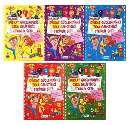 4-6 Yaş Dikkat Güçlendirici ve Zeka Geliştirici Etkinlik Seti - 5 Kitap Takım | Harika Çocuk